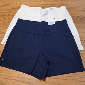 NWT INC International Concepts Women's Size 6 Regular Fit White & Blue Shorts